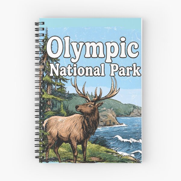 Item preview, Olympic National Park Colorful Landscape Cute Elk designed and sold by HowToCanadian.
