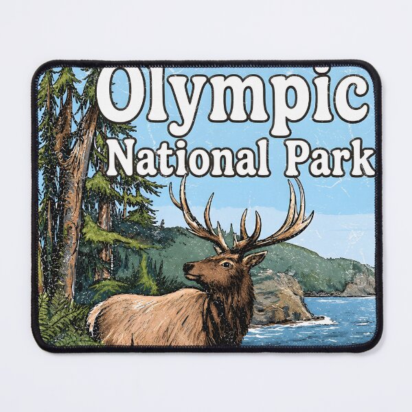 Item preview, Olympic National Park Colorful Landscape Cute Elk designed and sold by HowToCanadian.