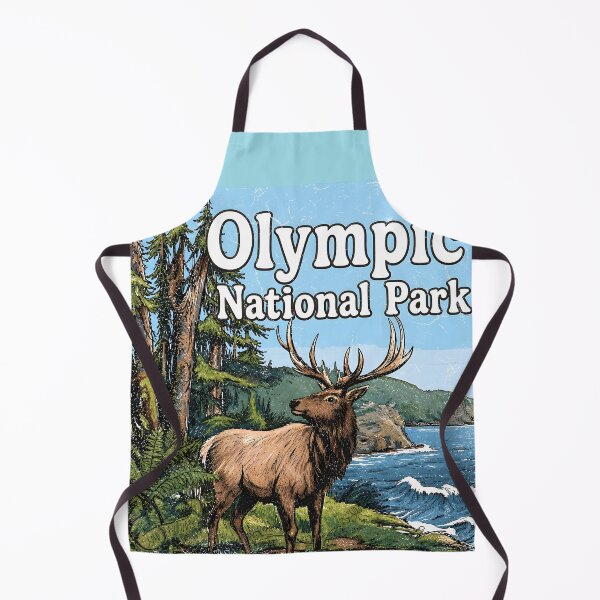 Item preview, Olympic National Park Colorful Landscape Cute Elk designed and sold by HowToCanadian.