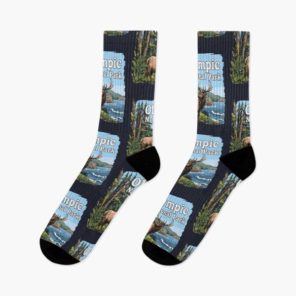 Item preview, Olympic National Park Colorful Landscape Cute Elk designed and sold by HowToCanadian.