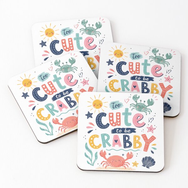 Item preview, Too Cute To Be Crabby Funny Crab Beach Pun designed and sold by VintageSocArt.