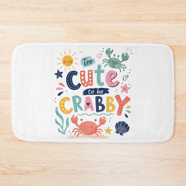 Item preview, Too Cute To Be Crabby Funny Crab Beach Pun designed and sold by VintageSocArt.