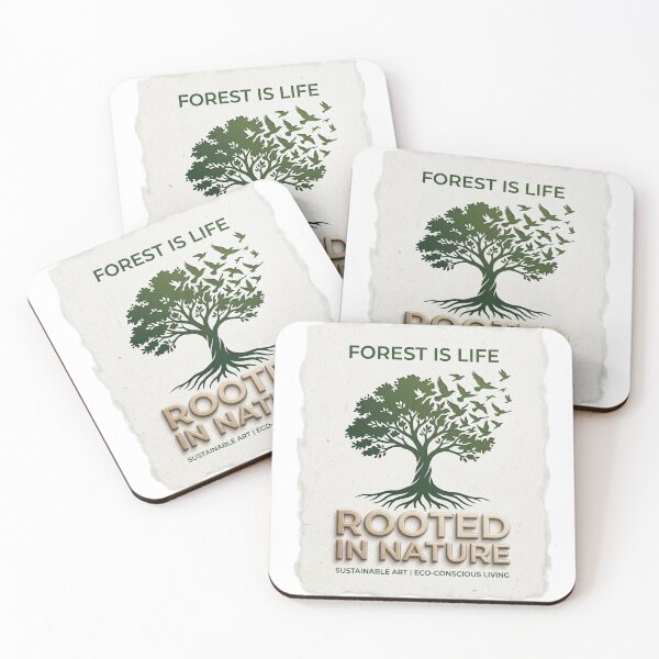 Item preview, Forest Is Life Rooted in Nature Sticker | Eco Minimal Tree & Birds Environmental Design designed and sold by Kannada Ink Studio.
