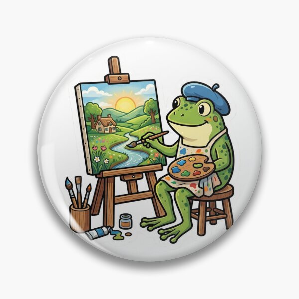 Item preview, Artistic Frog Painting Landscape – Creative Cartoon Frog Aesthetic Art designed and sold by ArtsyExplorer.