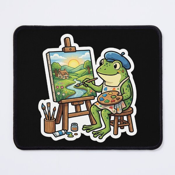Item preview, Artistic Frog Painting Landscape – Creative Cartoon Frog Aesthetic Art designed and sold by ArtsyExplorer.