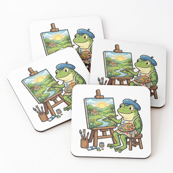 Item preview, Artistic Frog Painting Landscape – Creative Cartoon Frog Aesthetic Art designed and sold by ArtsyExplorer.