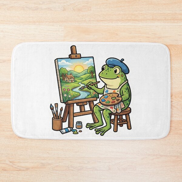 Item preview, Artistic Frog Painting Landscape – Creative Cartoon Frog Aesthetic Art designed and sold by ArtsyExplorer.