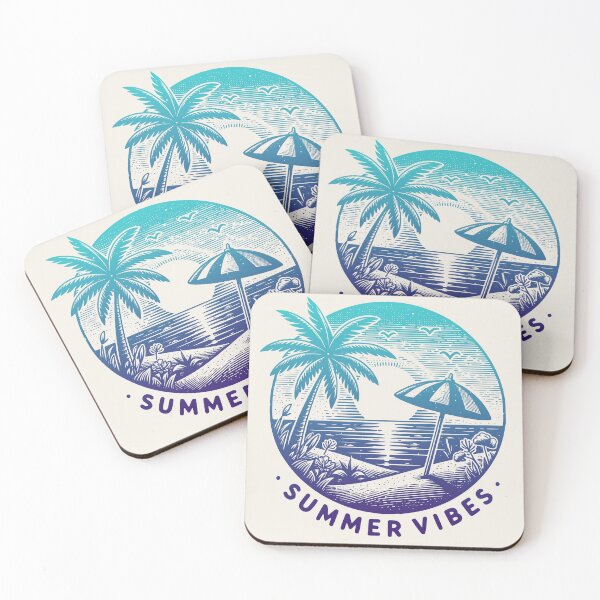 Item preview, Summer Vibes Beach Paradise - Tropical Palm Tree Gradient Sunset designed and sold by Testarossi Designs.