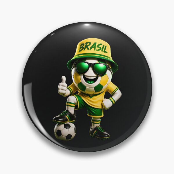 Item preview, Brazil Soccer Mascot Funny Football Cartoon Graphic designed and sold by ArtSpark Studio.