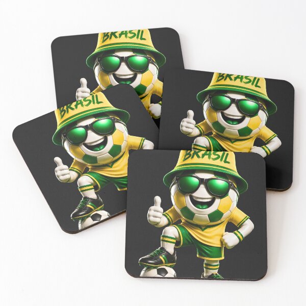 Item preview, Brazil Soccer Mascot Funny Football Cartoon Graphic designed and sold by ArtSpark Studio.