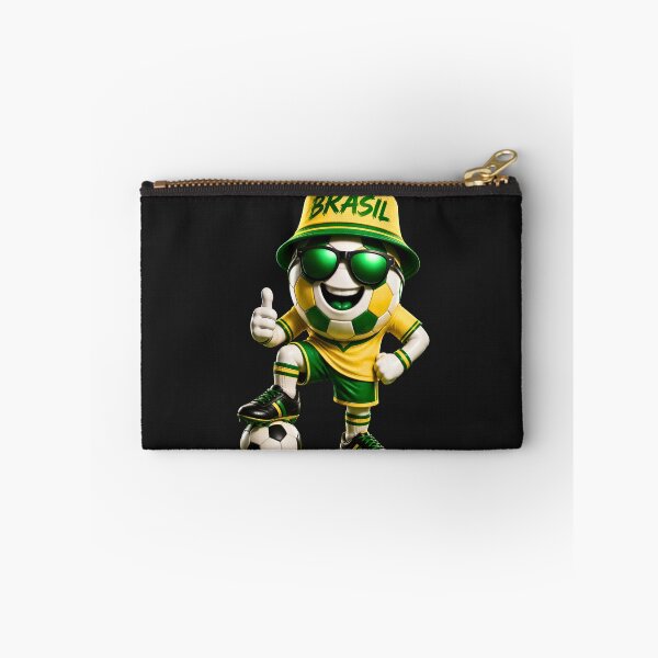 Item preview, Brazil Soccer Mascot Funny Football Cartoon Graphic designed and sold by ArtSpark Studio.