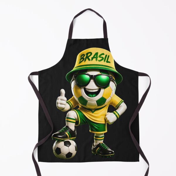 Item preview, Brazil Soccer Mascot Funny Football Cartoon Graphic designed and sold by ArtSpark Studio.