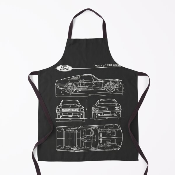 Item preview, 1968 Mustang Fastback Blueprint Vintage Classic Car Outline designed and sold by Motorline44.