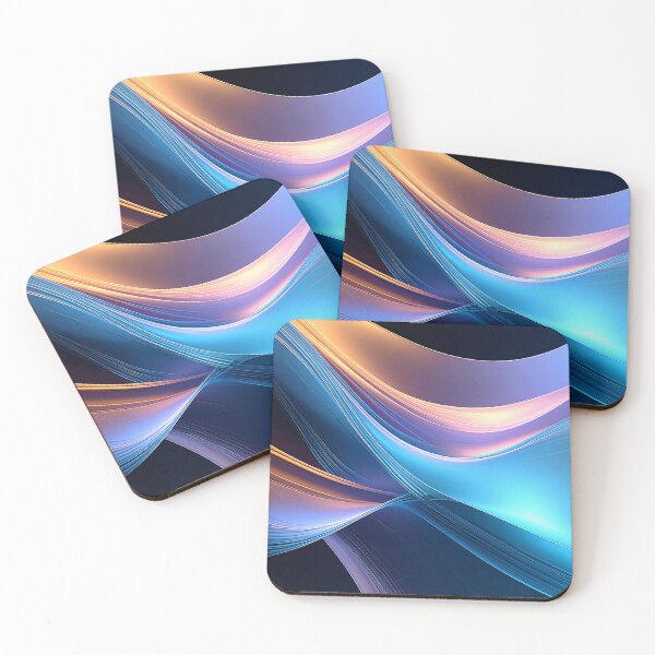 Item preview, Neon Abstract Wave – Blue and Pink Flowing Gradient Art Sticker designed and sold by Picmagico.