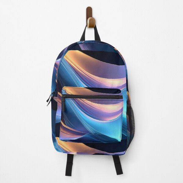 Item preview, Neon Abstract Wave – Blue and Pink Flowing Gradient Art Sticker designed and sold by Picmagico.