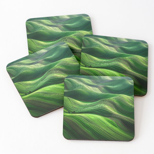 Item preview, Green Abstract Wave Background – Modern Fluid Art Sticker designed and sold by Picmagico.
