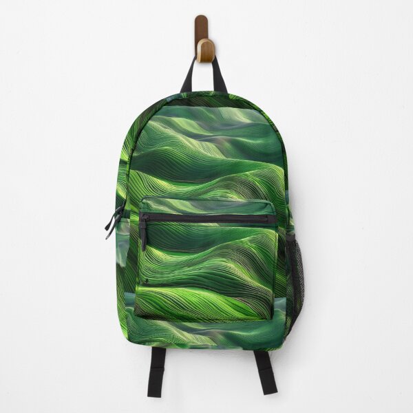 Item preview, Green Abstract Wave Background – Modern Fluid Art Sticker designed and sold by Picmagico.