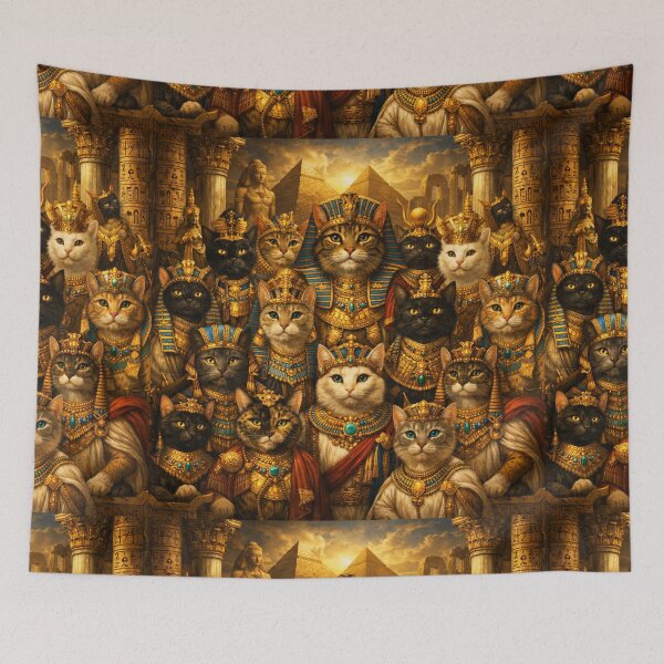 Item preview, Egyptian Pharaoh Cats Fantasy Art designed and sold by Aramdesing.