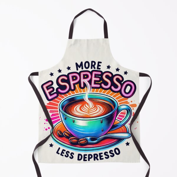 Item preview, More Espresso Less Depresso - Funny Colorful Coffee Latte Art designed and sold by Testarossi Designs.