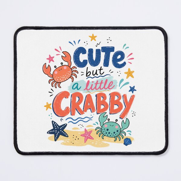 Item preview, Cute But A Little Crabby Funny Summer Beach Pun designed and sold by VintageSocArt.