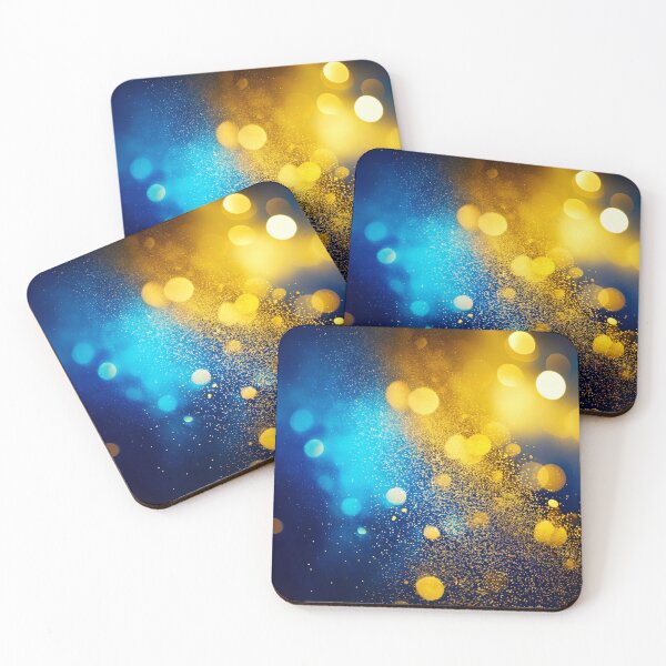 Item preview, Blue and Gold Abstract Burst – Vibrant Holi Festival Art Sticker designed and sold by Picmagico.
