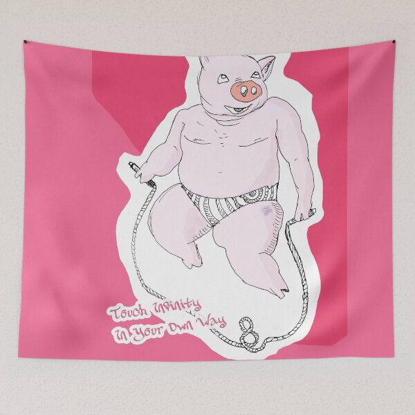 Item preview, Touch Infinity In Your Own Way (drawing by ACCI) Pig Jumping Rope designed and sold by VanyssaGraphics.