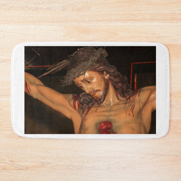 Item preview, Statue Of Jesus On The Cross With Crown Of Thorns And Visible Wounds In Church Display designed and sold by Nmallia.