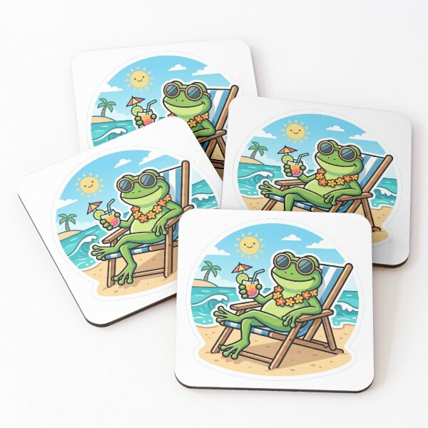 Item preview, Cool Beach Frog Relaxing – Sunglasses Summer Vacation Cartoon Aesthetic designed and sold by ArtsyExplorer.