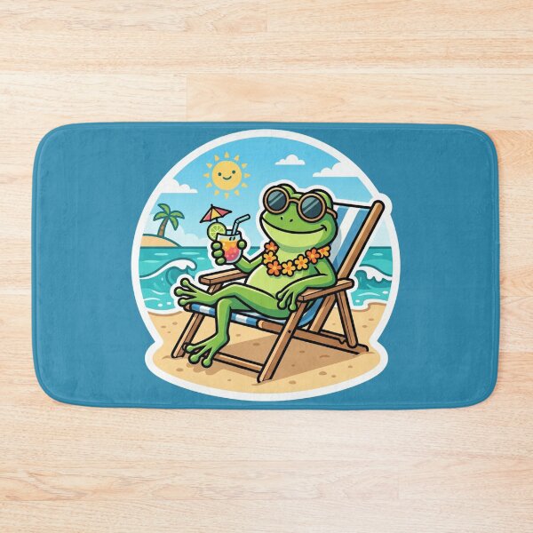 Item preview, Cool Beach Frog Relaxing – Sunglasses Summer Vacation Cartoon Aesthetic designed and sold by ArtsyExplorer.