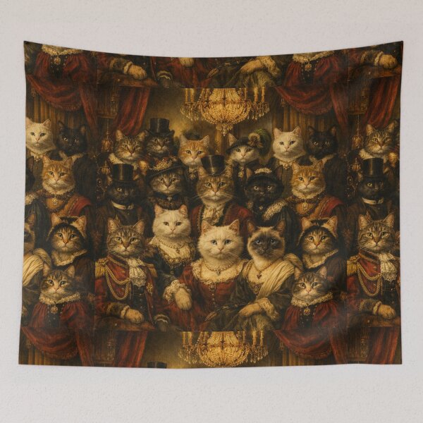 Item preview, Victorian Cats Royal Portrait Art designed and sold by Aramdesing.
