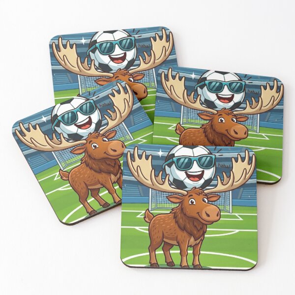 Item preview,  Funny Soccer Moose with Cool Football Character designed and sold by NadinGerasi.
