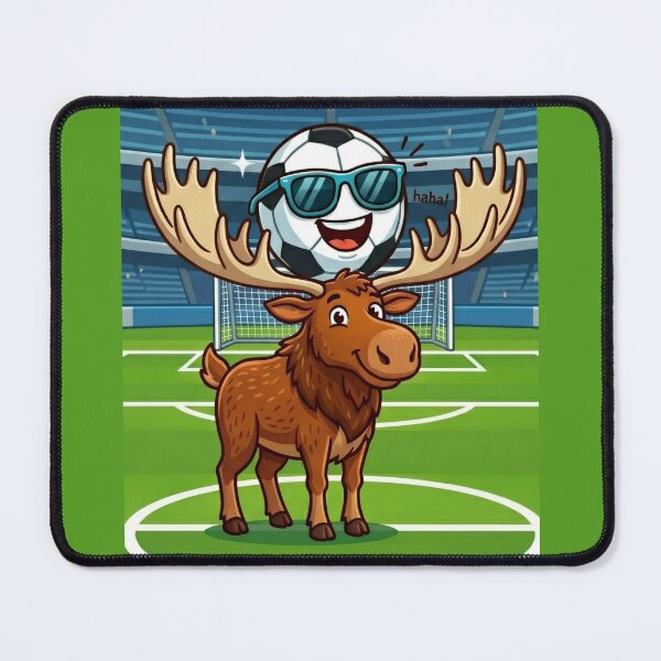 Item preview, Funny Soccer Moose with Cool Football Character designed and sold by NadinGerasi.