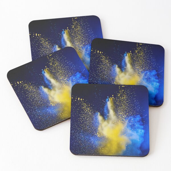 Item preview, Blue and Gold Abstract Burst dust– Vibrant Holi Festival Art Sticker designed and sold by Picmagico.