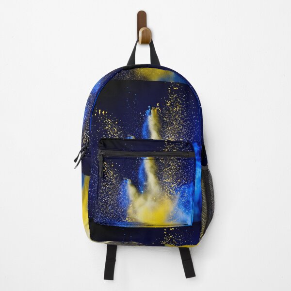 Item preview, Blue and Gold Abstract Burst dust– Vibrant Holi Festival Art Sticker designed and sold by Picmagico.