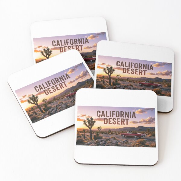 Item preview, *California Desert Sunset Classic Car Joshua Tree Road Trip*  *Mojave Desert Vintage Convertible Joshua Tree Sunset Desig  California Desert Road Trip Joshua Tree National Park Art* designed and sold by Petringo.