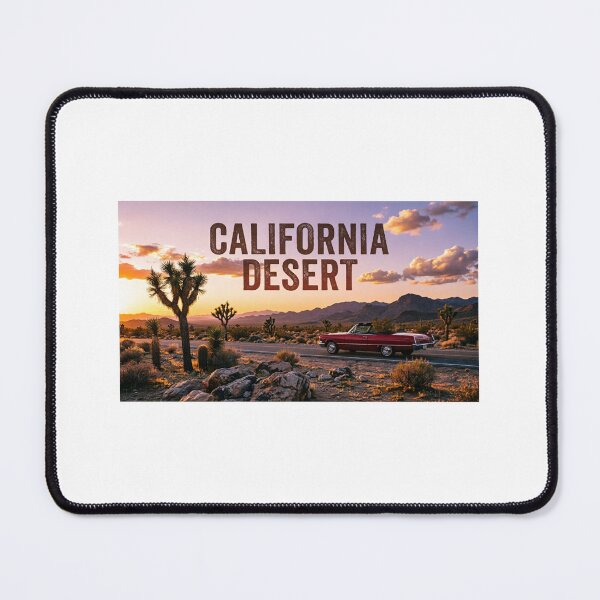 Item preview, *California Desert Sunset Classic Car Joshua Tree Road Trip* *Mojave Desert Vintage Convertible Joshua Tree Sunset Desig California Desert Road Trip Joshua Tree National Park Art* designed and sold by Petringo.