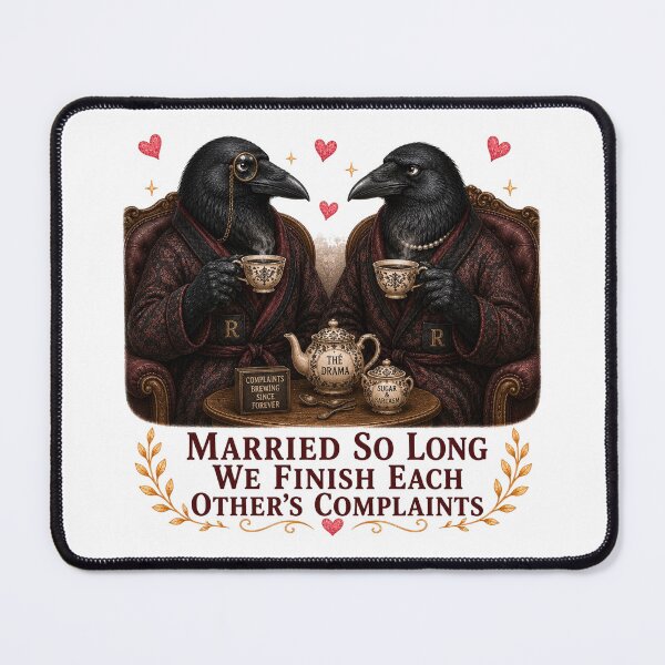 Item preview, Funny Gothic Raven Couple Dark Humor Marriage Anniversary Gift designed and sold by Gentlestate.