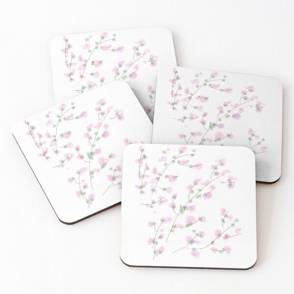 Item preview, Stylized Pink Blossom Branches on White designed and sold by BalkanBloom.