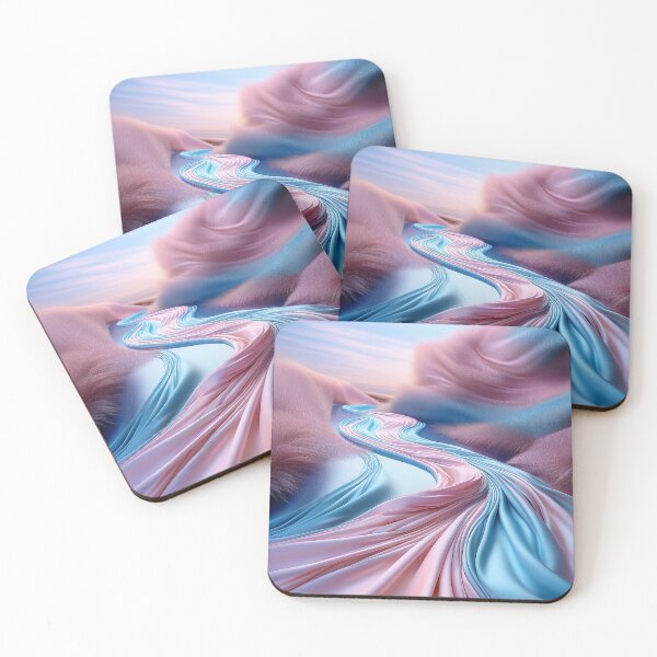 Item preview, Pastel Silk River Abstract – Flowing Ribbon Landscape Sticker designed and sold by Picmagico.