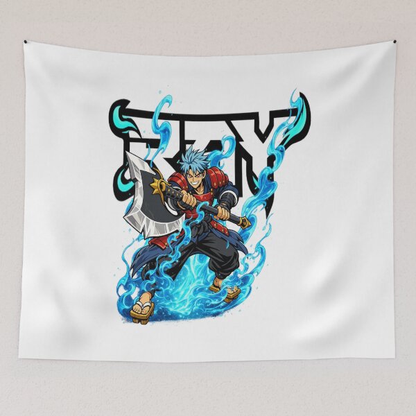 Item preview, Blue Flame Samurai Warrior Anime Tee designed and sold by RAYapparel.