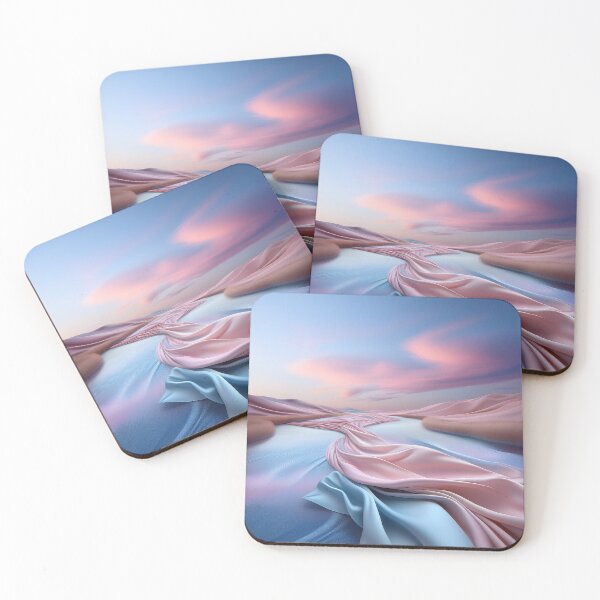 Item preview, Pastel Silk River Landscape – Dreamy Flowing Fabric Art designed and sold by Picmagico.
