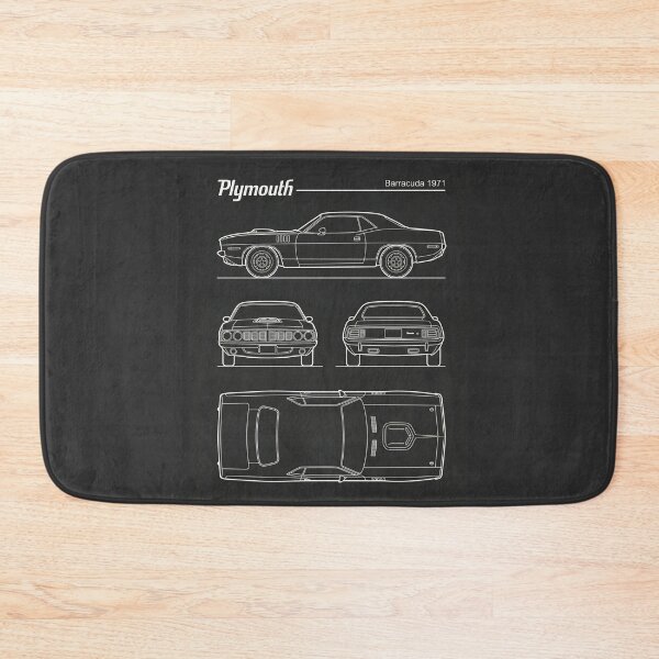 Item preview, 1971 Plymouth Barracuda Blueprint Vintage Muscle Car Outline designed and sold by Motorline44.