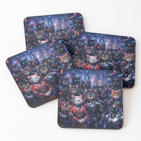 Item preview, Cyberpunk Cats Sci Fi Art designed and sold by Aramdesing.