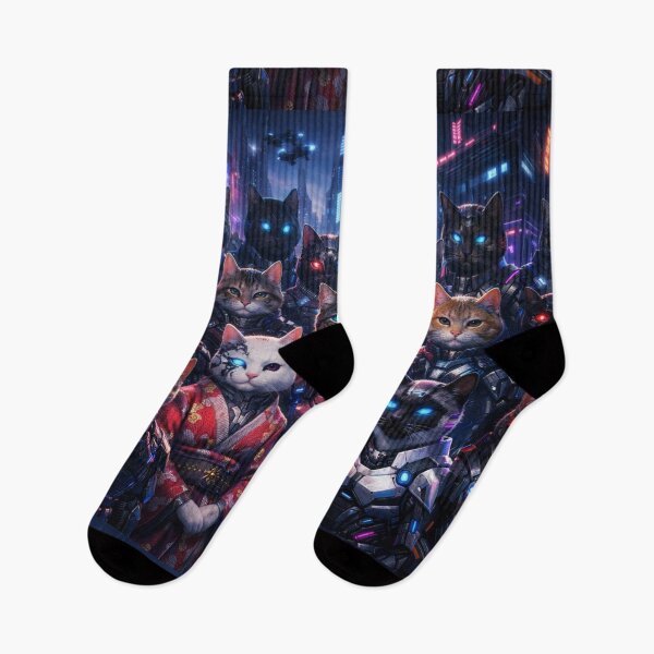Item preview, Cyberpunk Cats Sci Fi Art designed and sold by Aramdesing.
