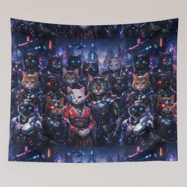 Item preview, Cyberpunk Cats Sci Fi Art designed and sold by Aramdesing.
