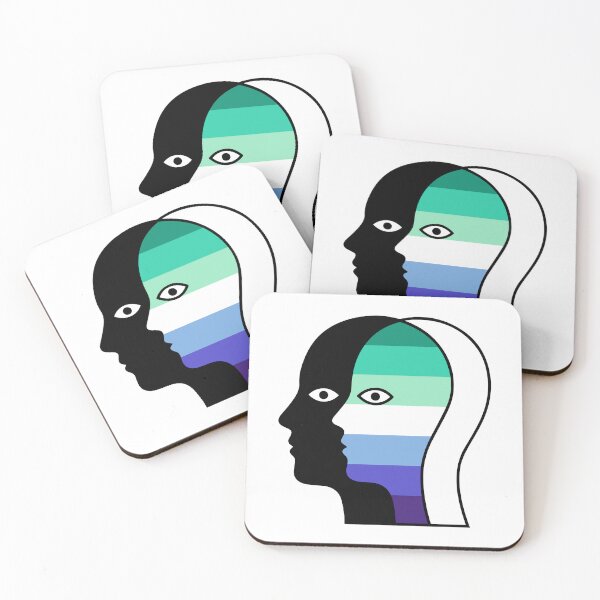 Item preview, Gay Men's Flag Abstract Twin Faces Art - LGBTQ Overlapping Faces designed and sold by Cannaxes Studio.
