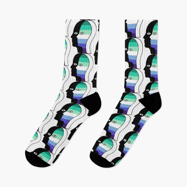 Item preview, Gay Men's Flag Abstract Twin Faces Art - LGBTQ Overlapping Faces designed and sold by Cannaxes Studio.
