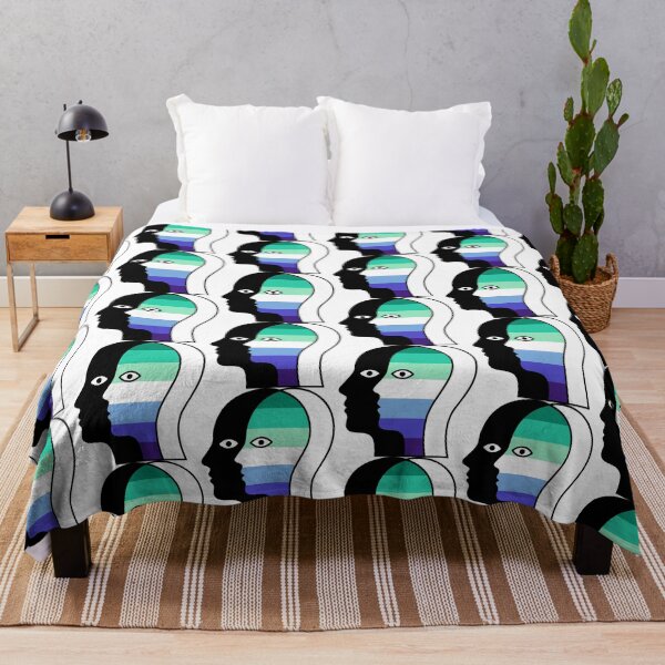 Item preview, Gay Men's Flag Abstract Twin Faces Art - LGBTQ Overlapping Faces designed and sold by Cannaxes Studio.