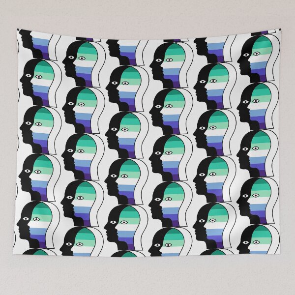 Item preview, Gay Men's Flag Abstract Twin Faces Art - LGBTQ Overlapping Faces designed and sold by Cannaxes Studio.