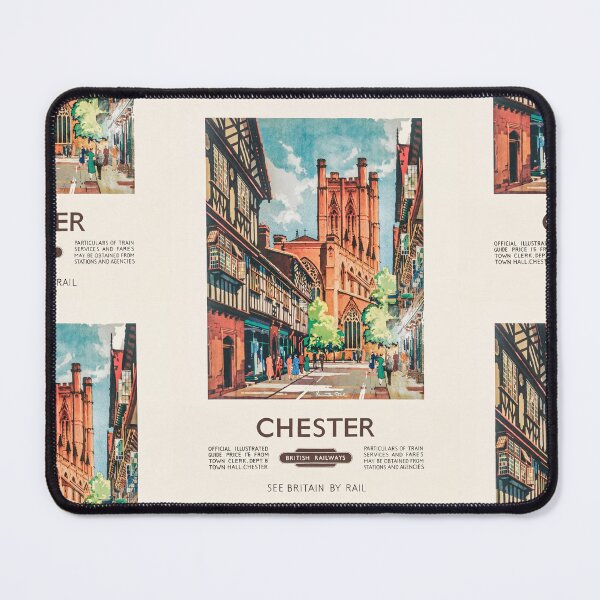 Item preview, Chester British Railways Historic City Street Cathedral Architecture Travel Poster : Railway Advertisement designed and sold by artofuniverse.